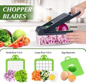 Vegetable Chopper Vegetable Cutter, 12 in 1 Kitchen Gadget, Dicer, Slicer, Onion Cutter, Salad
