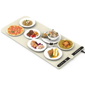 Silicone Food Warming Mat With 9 Temperature Levels 6Hrs Timer Child Lock Auto Shut Off Roll-Up Electric Warming Tray For Party Buffet Gathering (Option: 8Plate)