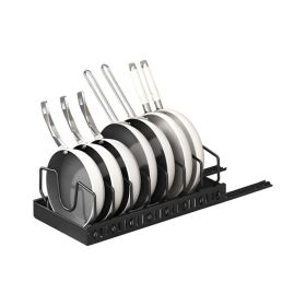 Sliding Pots Holder For Kitchen Cookware Bakeware Pot (Color: Black, Type: Style C)